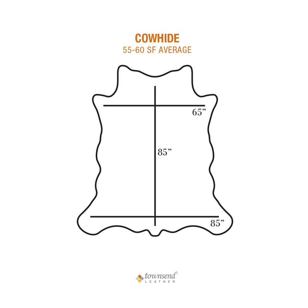 Townsend Leather Average Hide Size: Cowhide