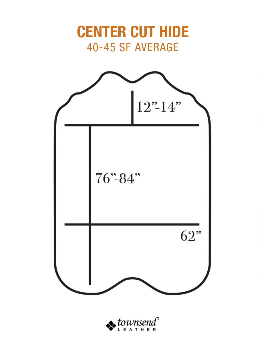 Townsend Leather's Average Hide Size: Center Cut