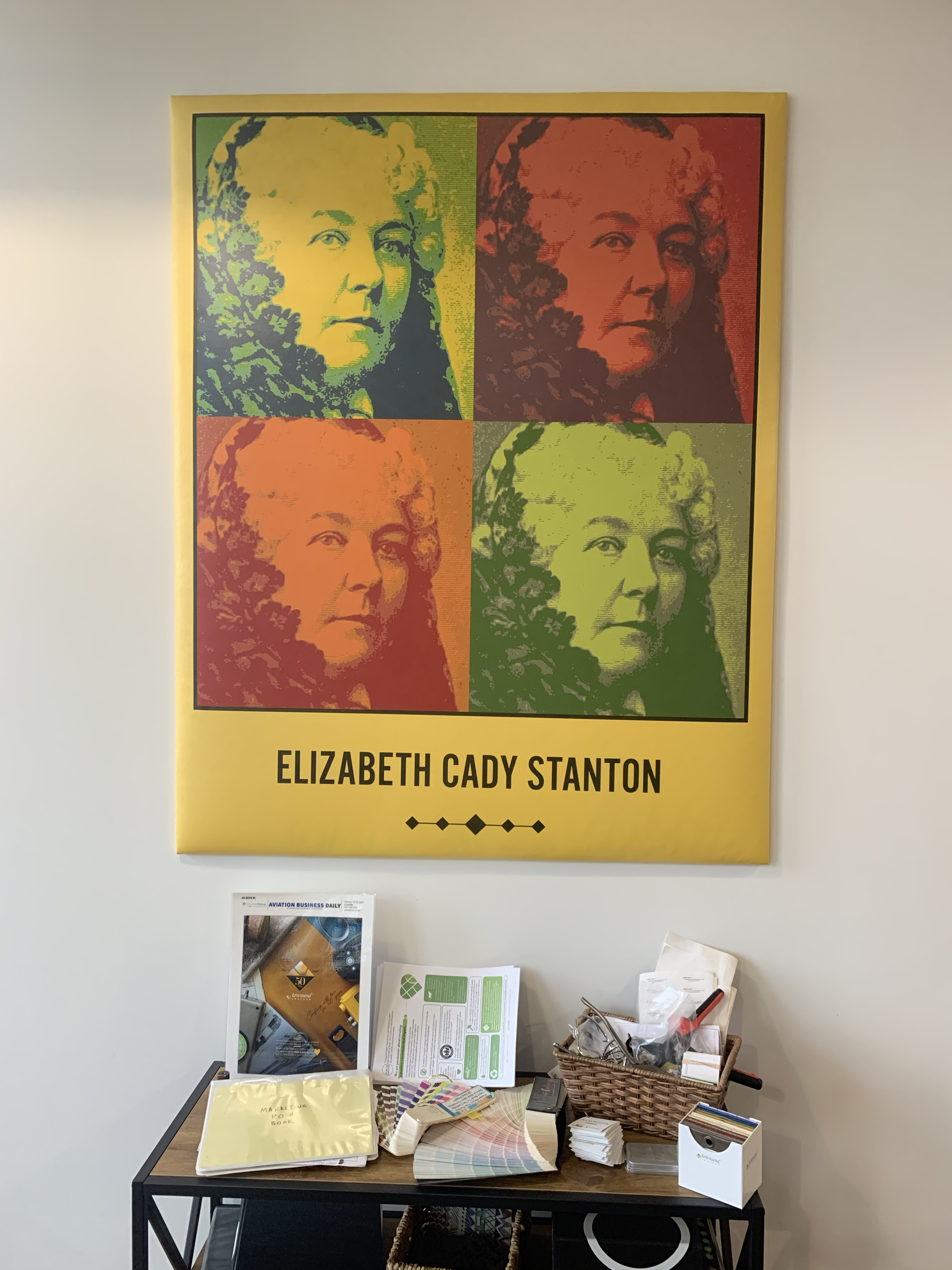 Townsend Leather Digitally Printed Custom Elizabeth Cady Stanton Wall Hanging