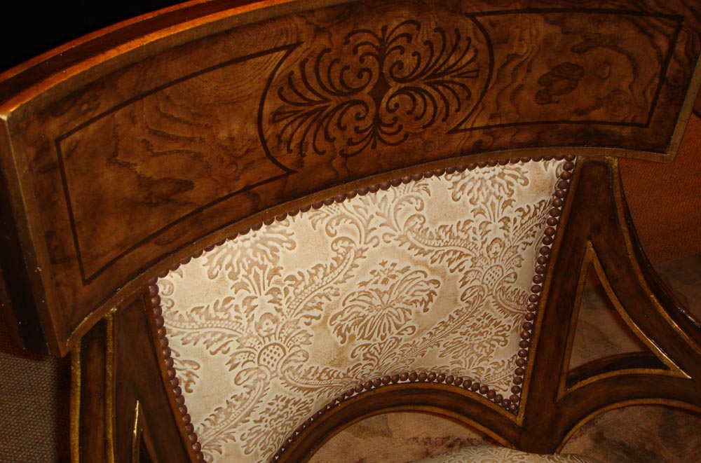 Townsend Leather's Ancient Gaufrage Cowhide Old Lace Palm Damask