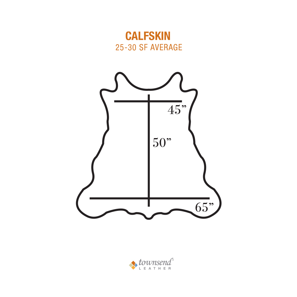 Townsend Leather's Average Hide Size: Calfskin