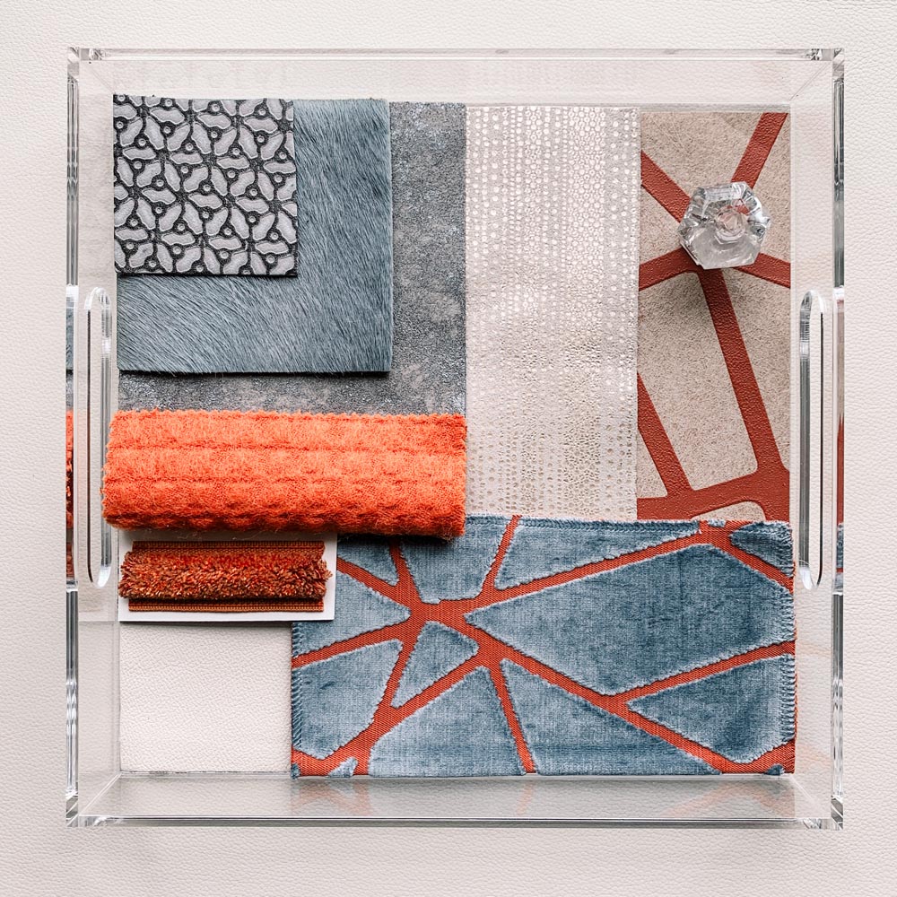 Townsend Leather's Cowhide Orange and Hair On Mood Board