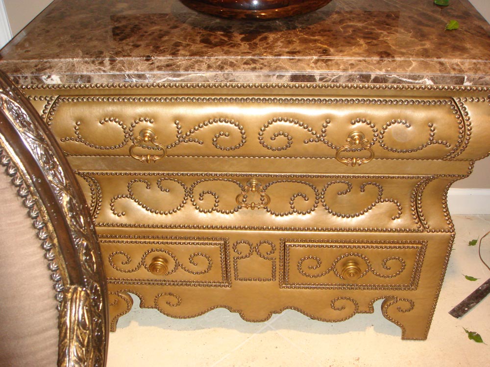 Townsend Leather's Brushed Metallic Cowhide Indian Ginger