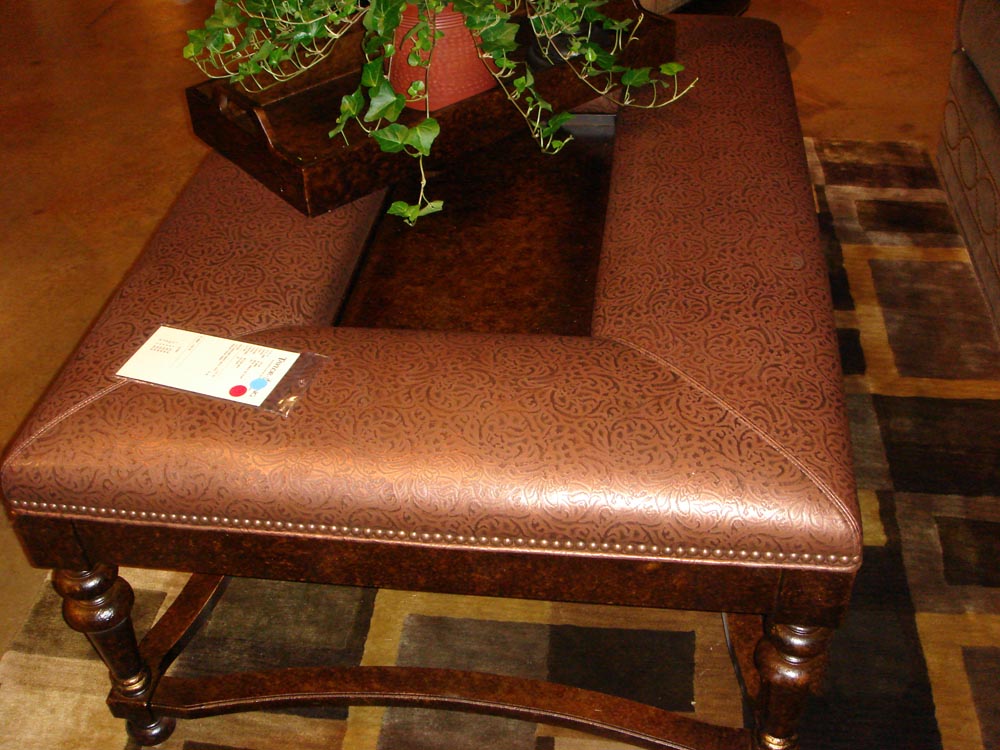 Townsend Leather's Gaufrage Brushed Metallic Cowhide Old Penny Royale Damask