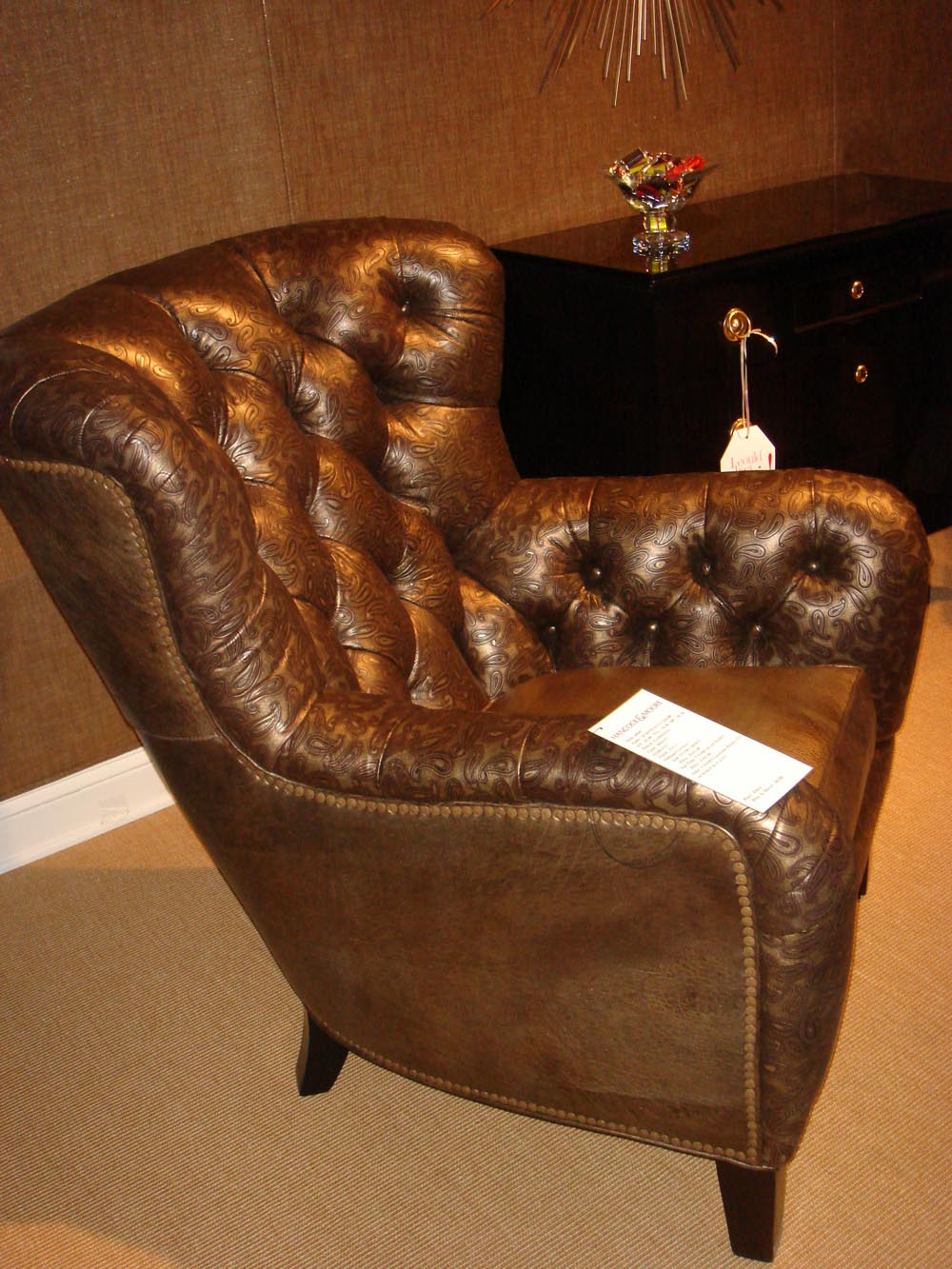 Townsend Leather's Gaufrage Brushed Metallic Cowhide Old Penny Paisley