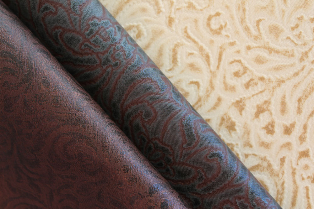 Townsend Leather's Gaufrage Brushed Metallic Cowhide Royale Damask