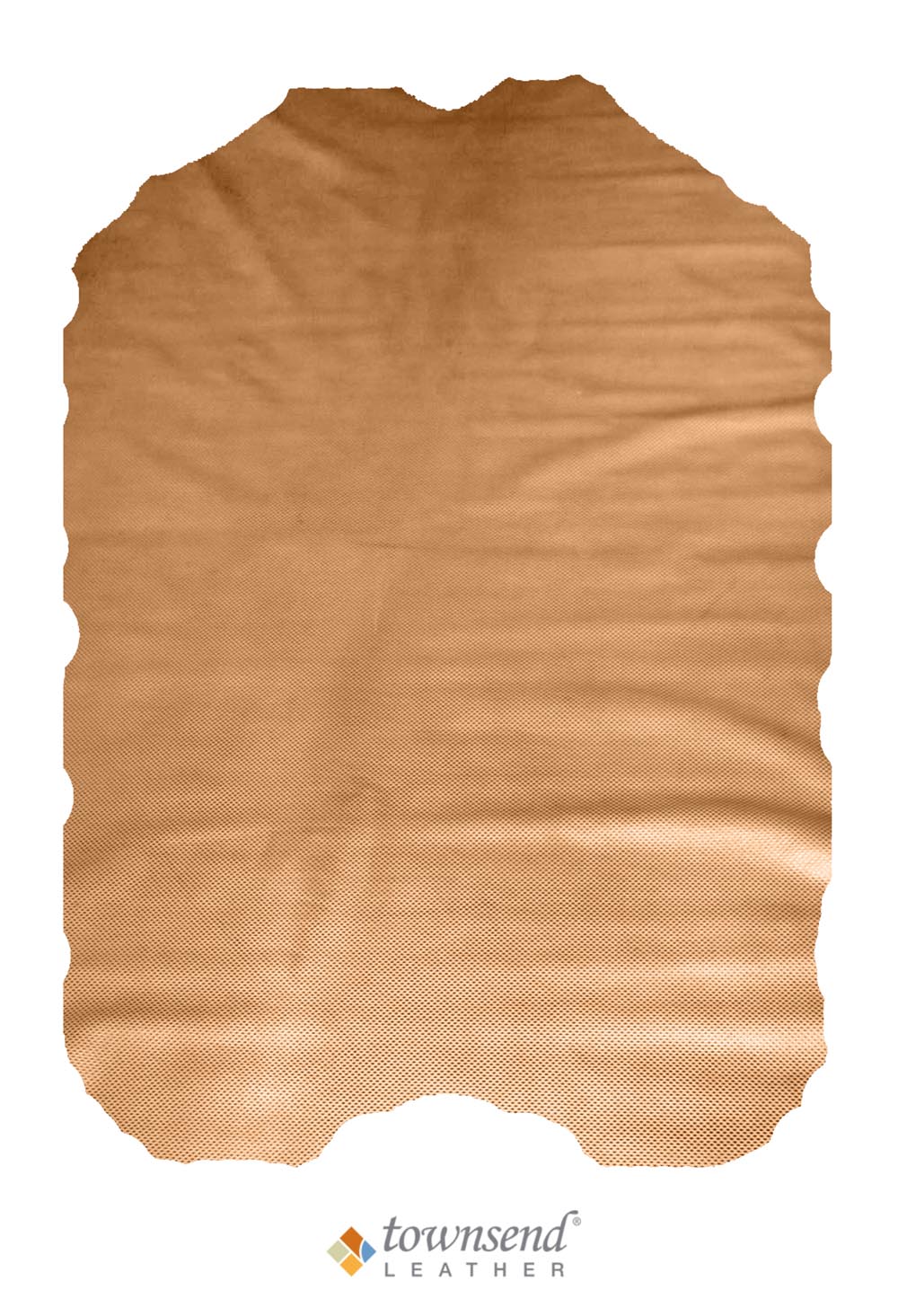 Townsend Leather's Aniline Gaufrage Geometric Cowhide Royal Cognac Small Squares Center Cut