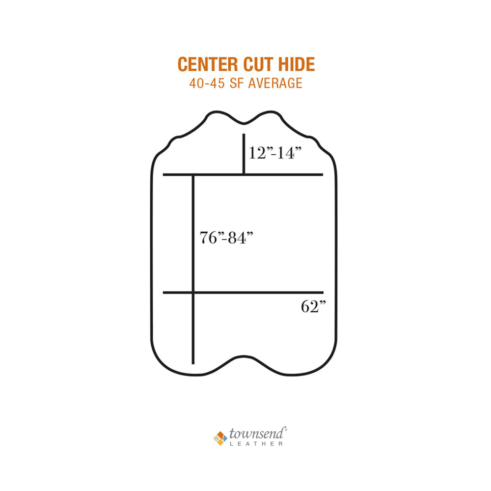 Townsend Leather's Average Hide Size: Center Cut