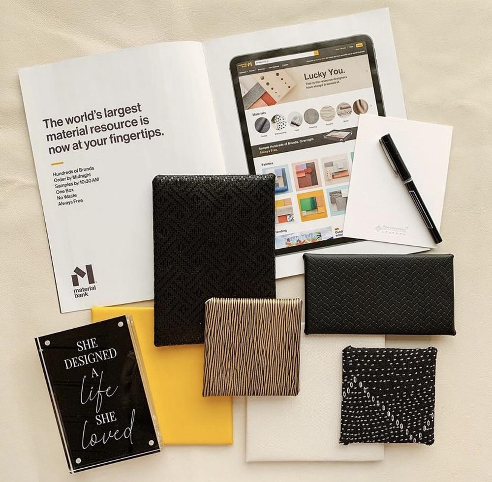 Townsend Leather's Razzle Dazzle Material Bank Mood Board