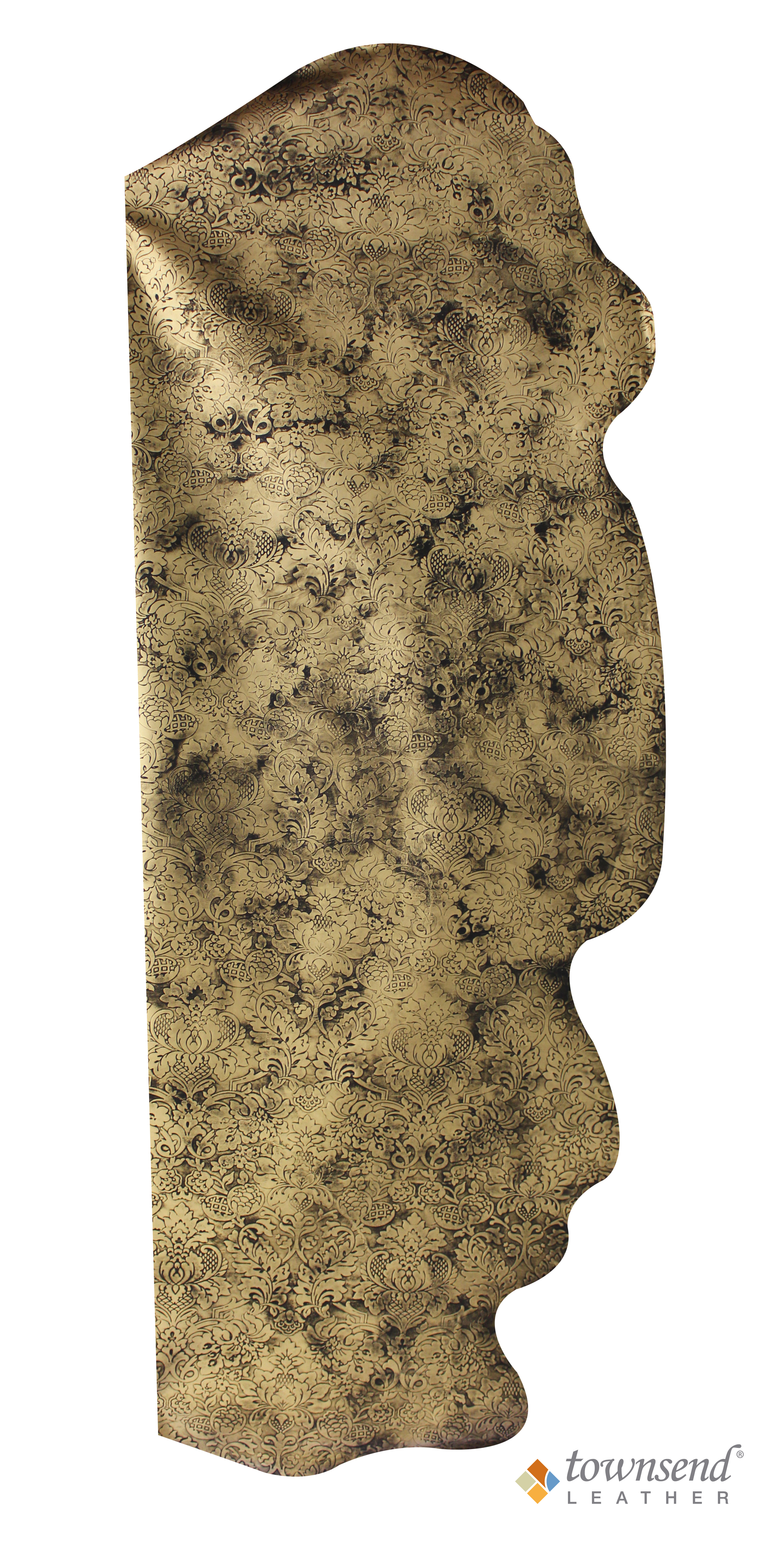 Townsend Leather's Razzle Dazzle Cowhide La Scala Damask Gold