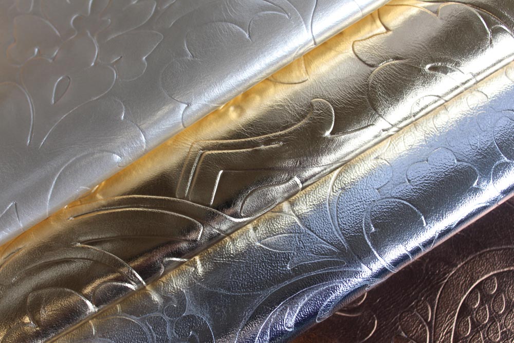 Townsend Leather's Fab Foils Embossed Cowhide La Scala Damask