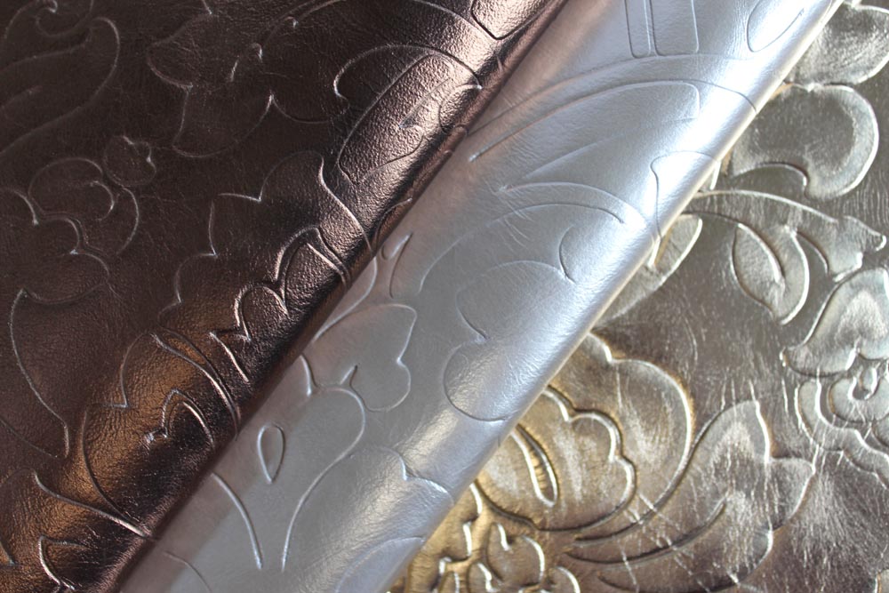 Townsend Leather's Fab Foils Embossed Cowhide La Scala Damask