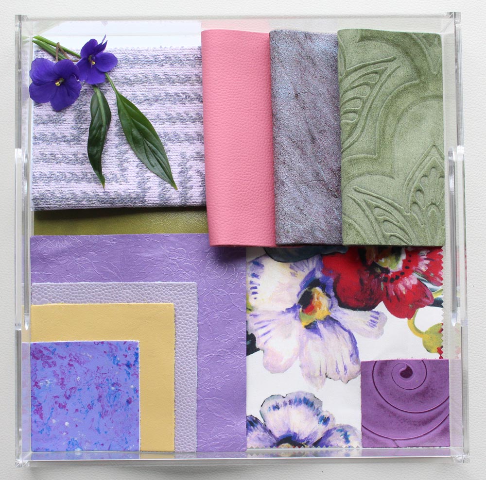 Townsend Leather's Violet and Green Mood Board