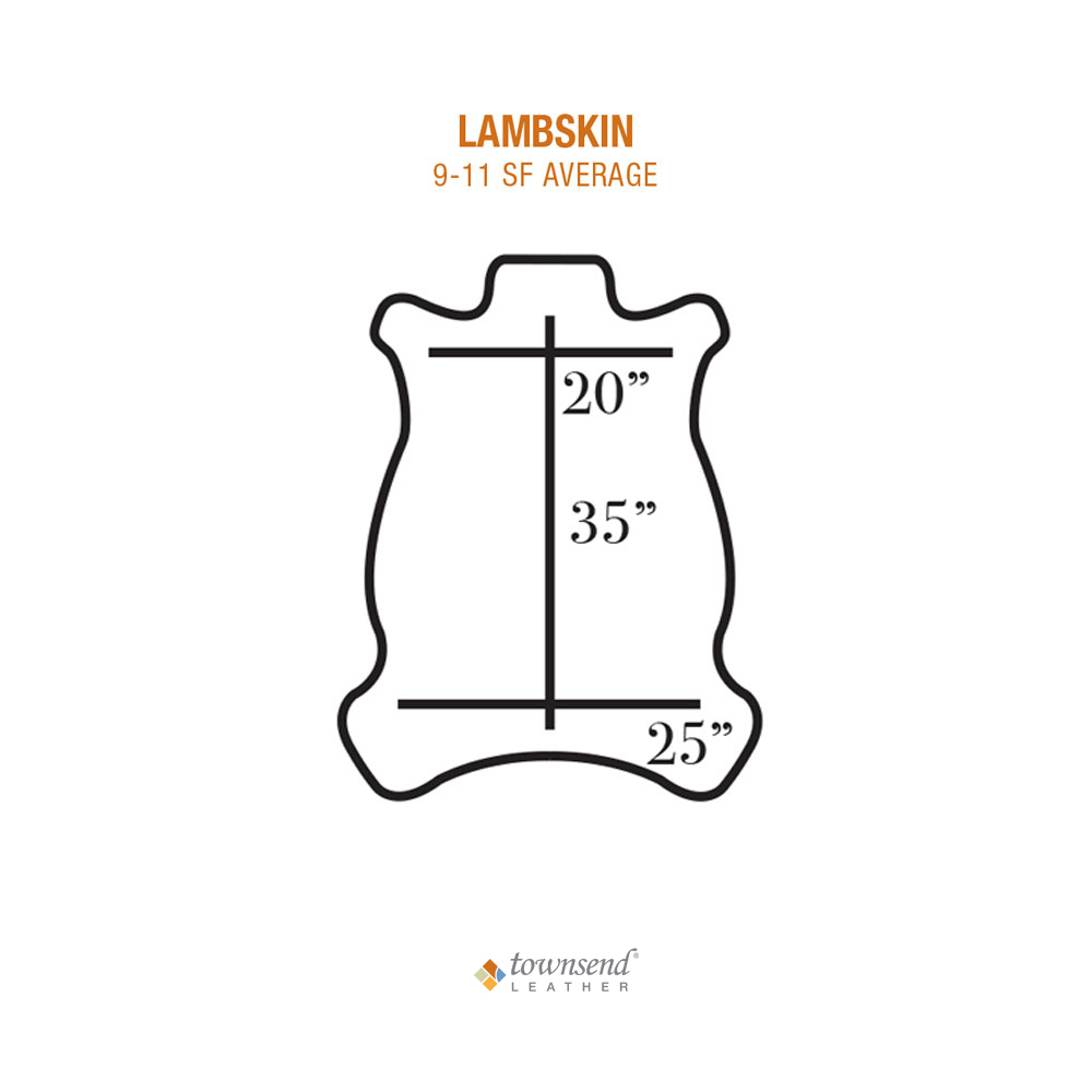 Townsend Leather Average Hide Size: Lambskin