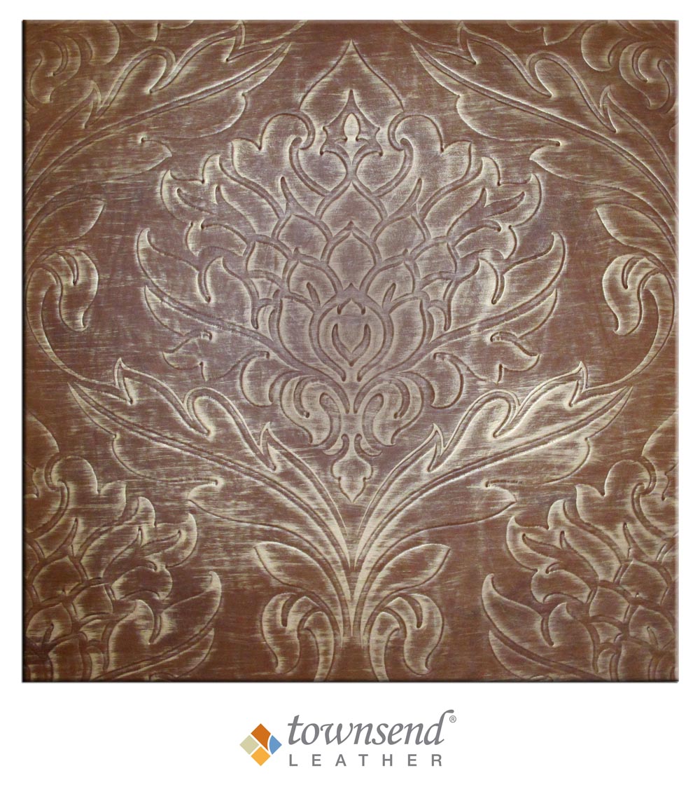 Townsend Leather's Medici Damask Cowhide Cognac Cordial